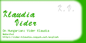 klaudia vider business card